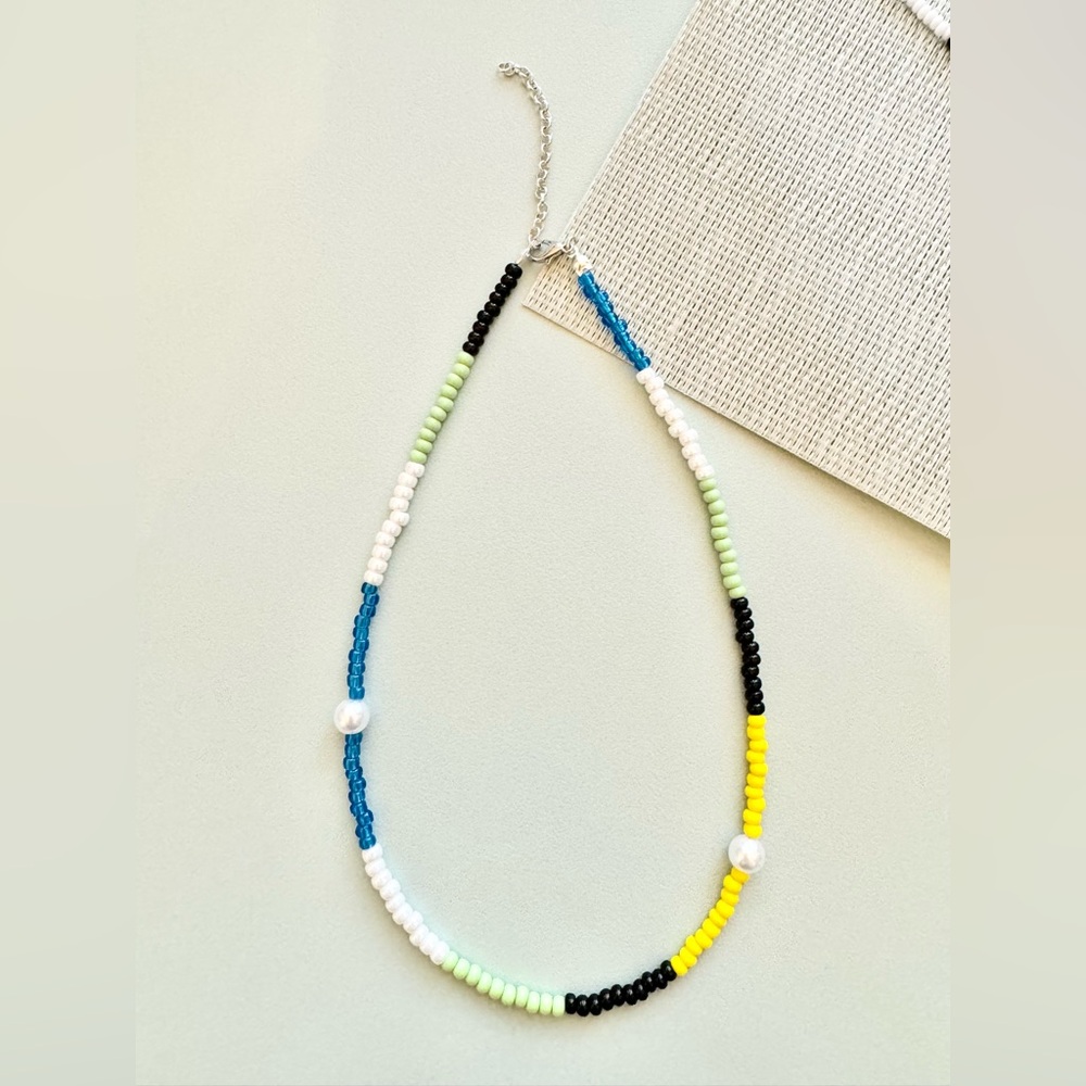 Handmade Jewerly with Dopamine Color Seed Beads Choker Necklace with Extension